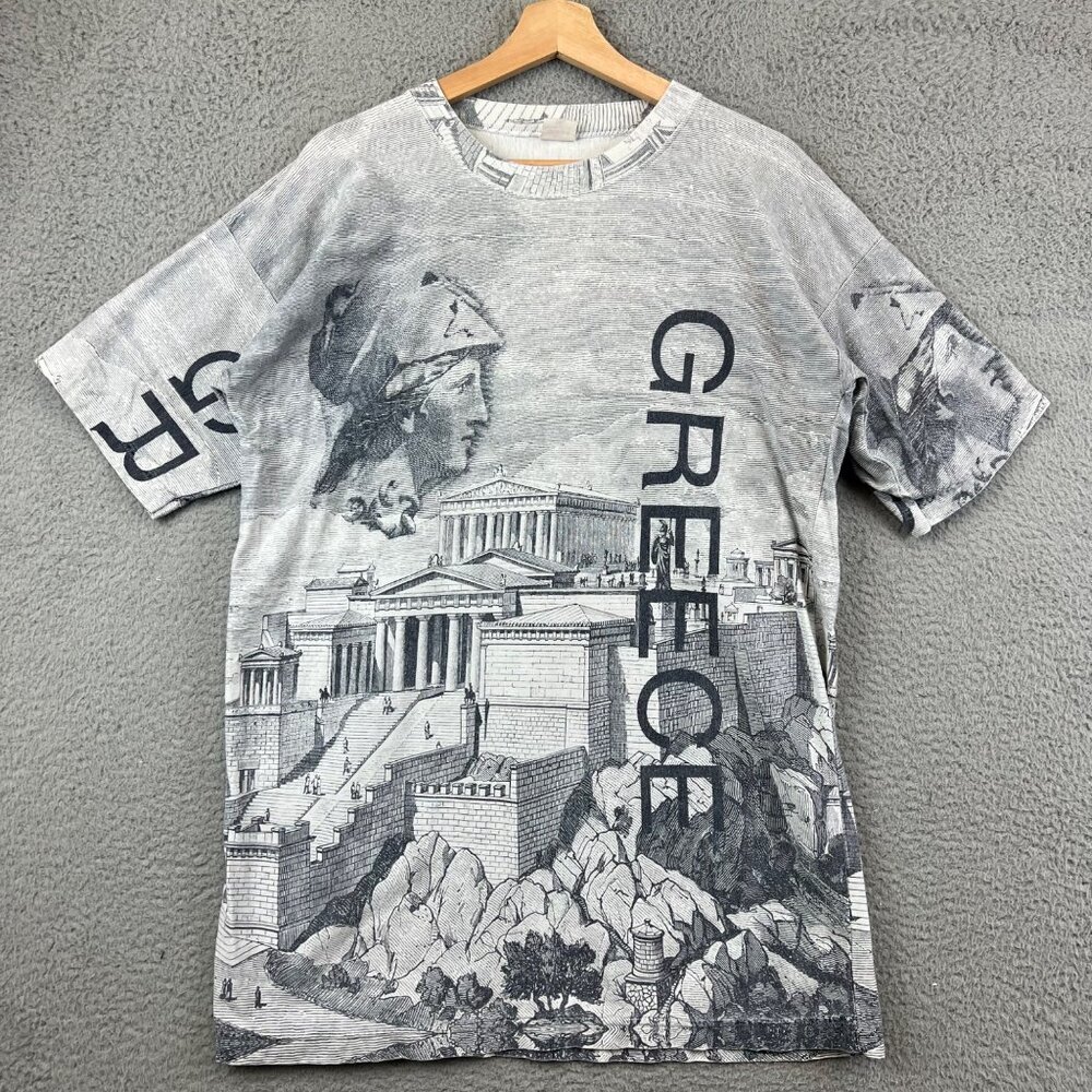 Vintage 90s Greece All Over Print Tee Shirt size M